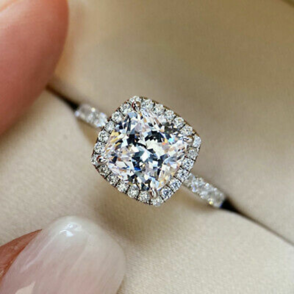Silver Simulated Diamonds Symphony Ring - Picture 2 of 10
